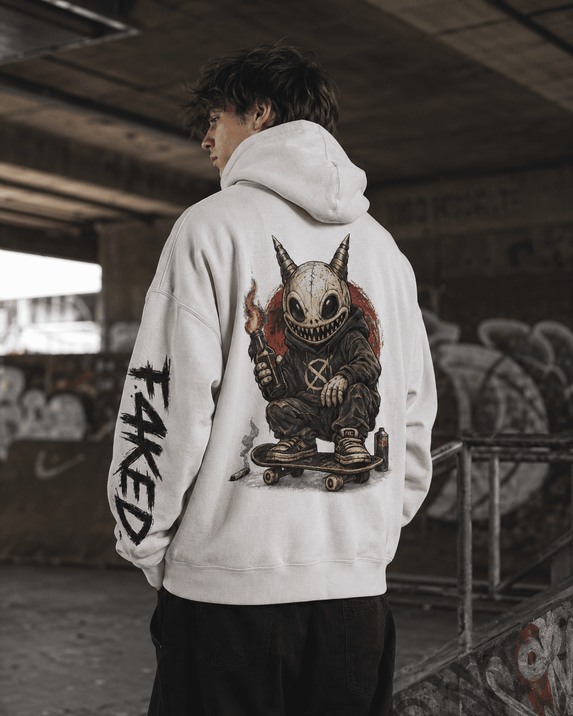 Riot hoodie worn