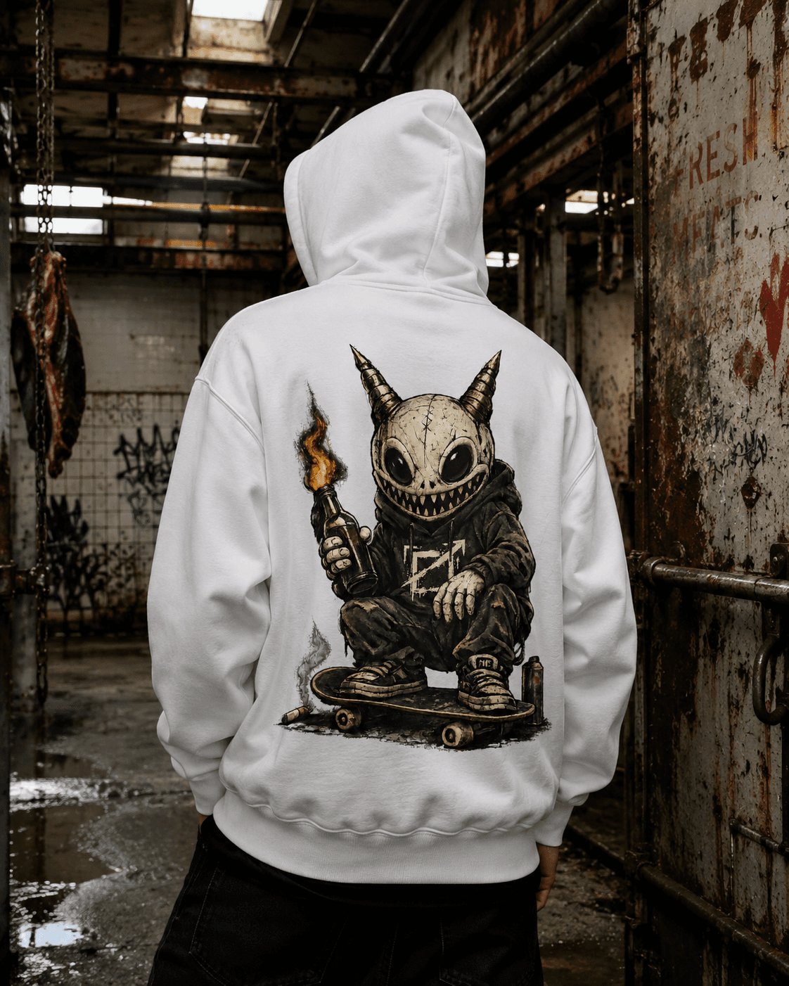 Riot hoodie worn